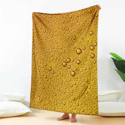 Water Drops On Beer Print Blanket