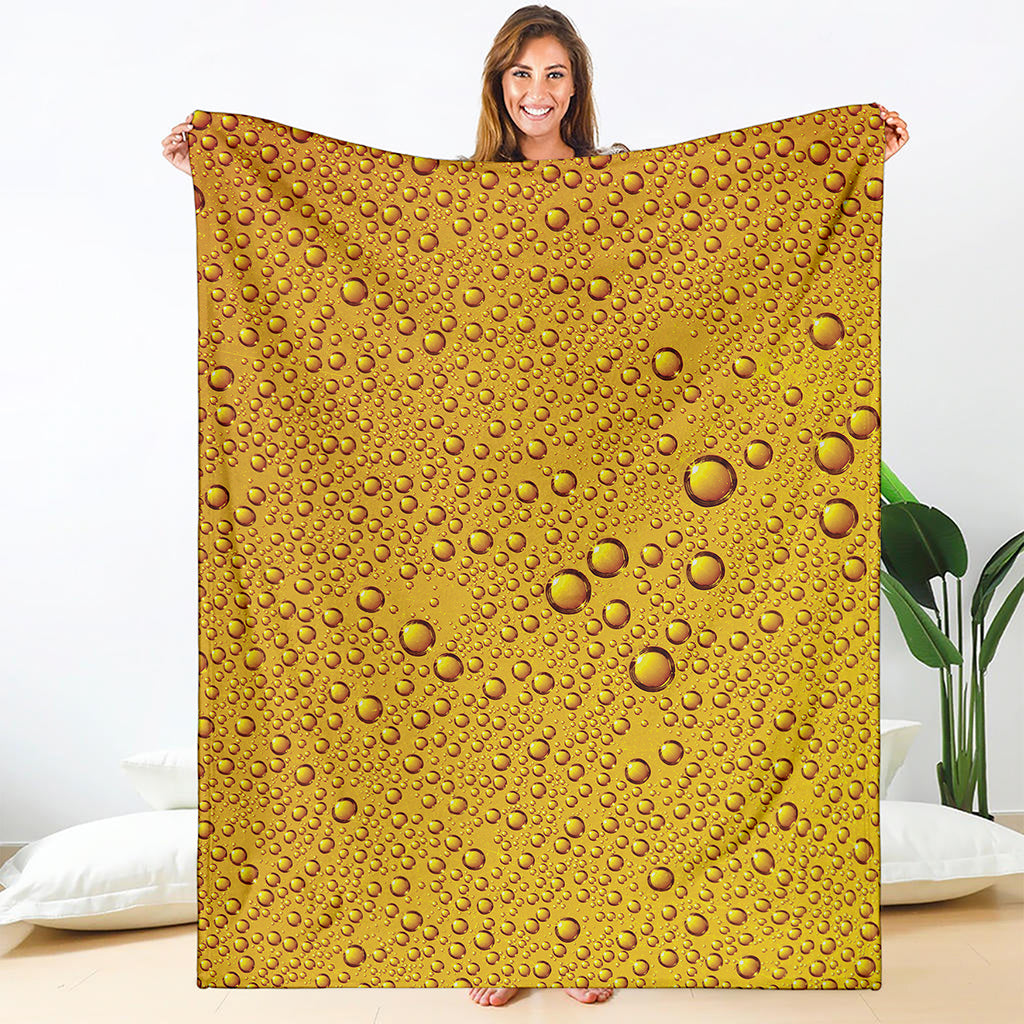 Water Drops On Beer Print Blanket