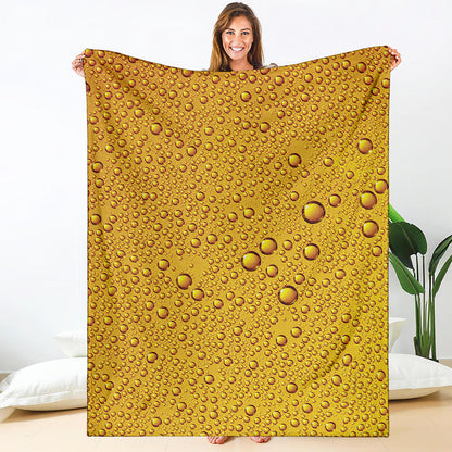 Water Drops On Beer Print Blanket