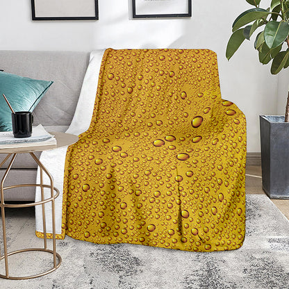Water Drops On Beer Print Blanket
