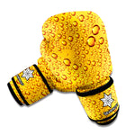 Water Drops On Beer Print Boxing Gloves
