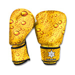 Water Drops On Beer Print Boxing Gloves