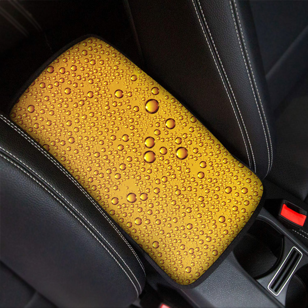 Water Drops On Beer Print Car Center Console Cover