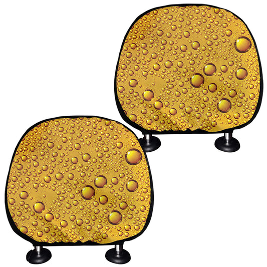 Water Drops On Beer Print Car Headrest Covers
