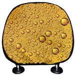 Water Drops On Beer Print Car Headrest Covers