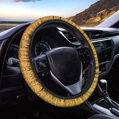 Water Drops On Beer Print Car Steering Wheel Cover