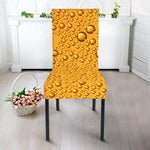 Water Drops On Beer Print Dining Chair Slipcover