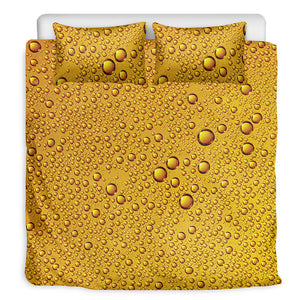 Water Drops On Beer Print Duvet Cover Bedding Set