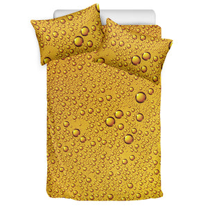 Water Drops On Beer Print Duvet Cover Bedding Set