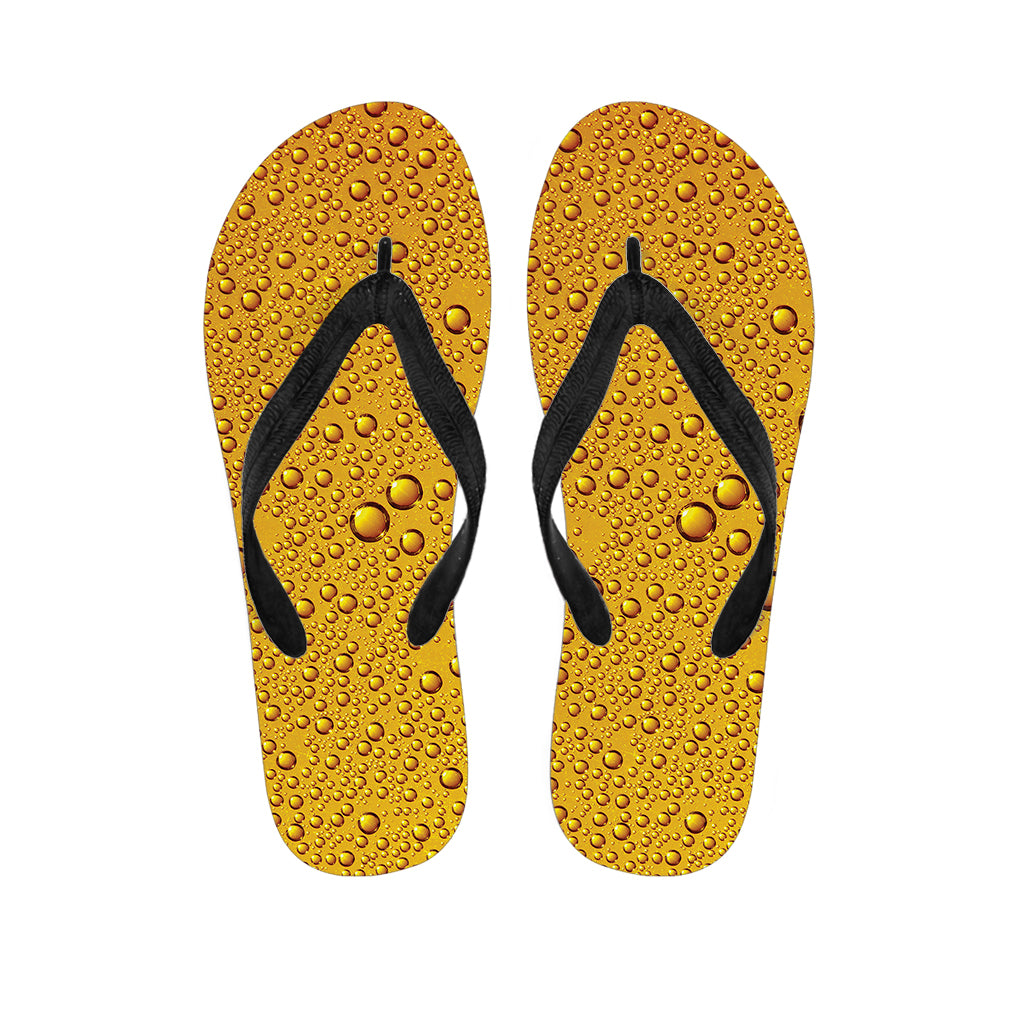Water Drops On Beer Print Flip Flops