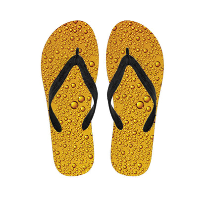 Water Drops On Beer Print Flip Flops