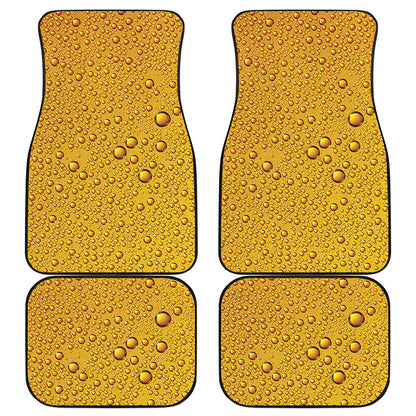 Water Drops On Beer Print Front and Back Car Floor Mats