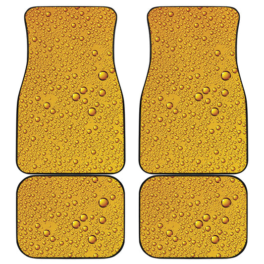 Water Drops On Beer Print Front and Back Car Floor Mats