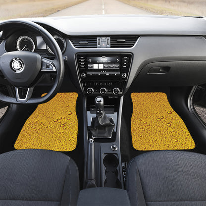 Water Drops On Beer Print Front and Back Car Floor Mats