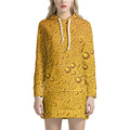 Water Drops On Beer Print Pullover Hoodie Dress