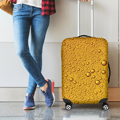 Water Drops On Beer Print Luggage Cover