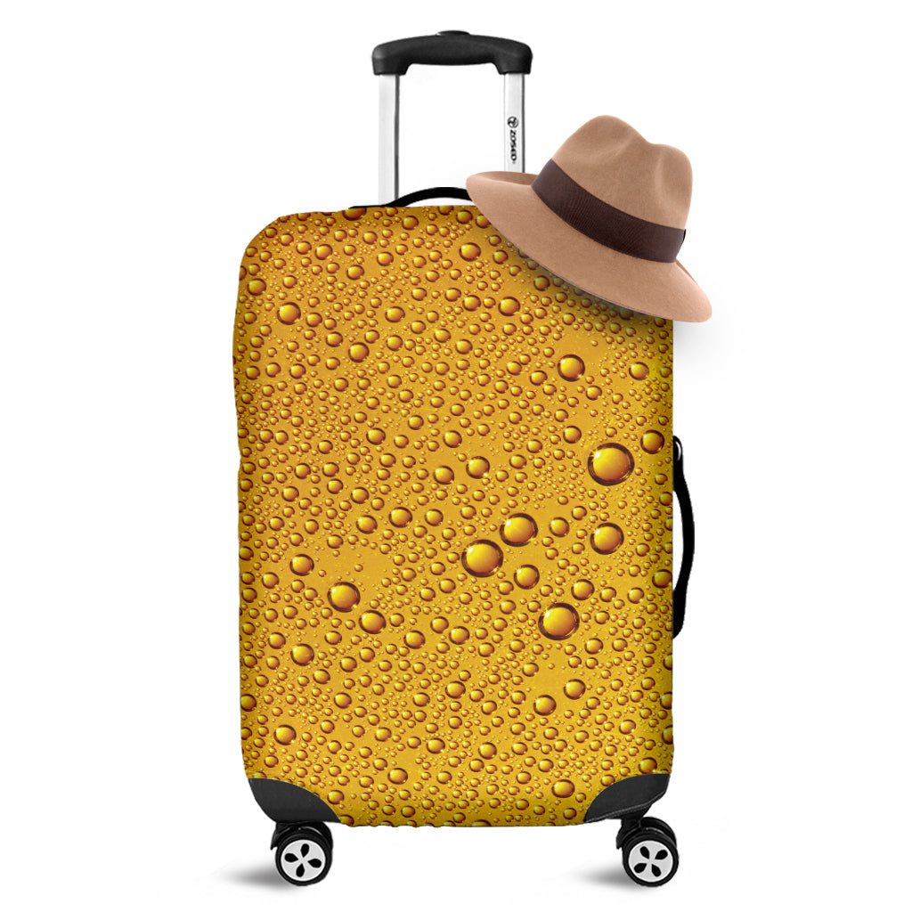 Water Drops On Beer Print Luggage Cover