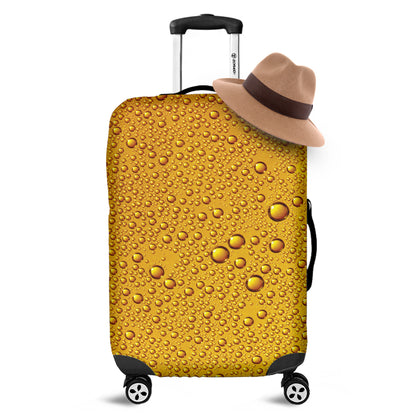 Water Drops On Beer Print Luggage Cover