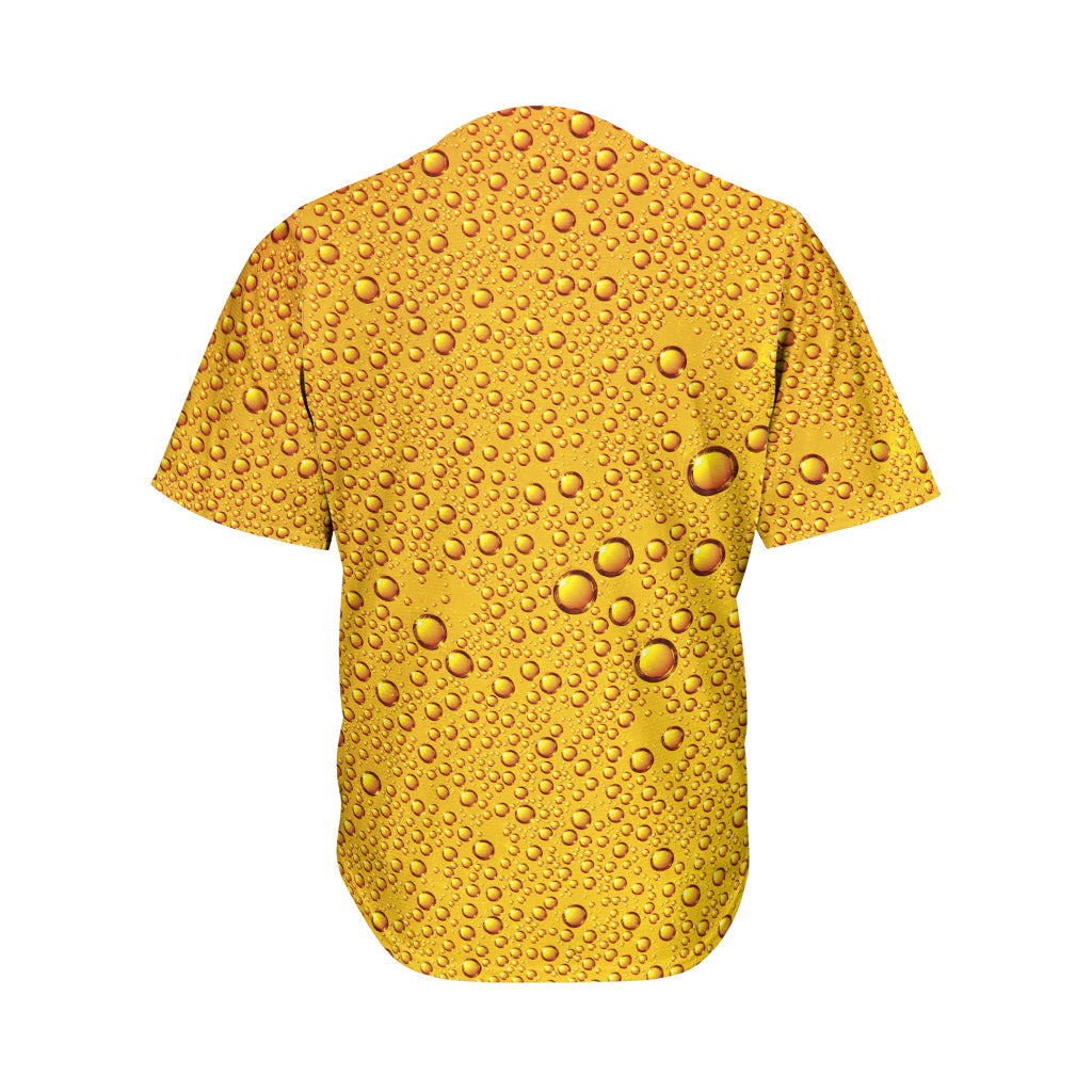 Water Drops On Beer Print Men's Baseball Jersey