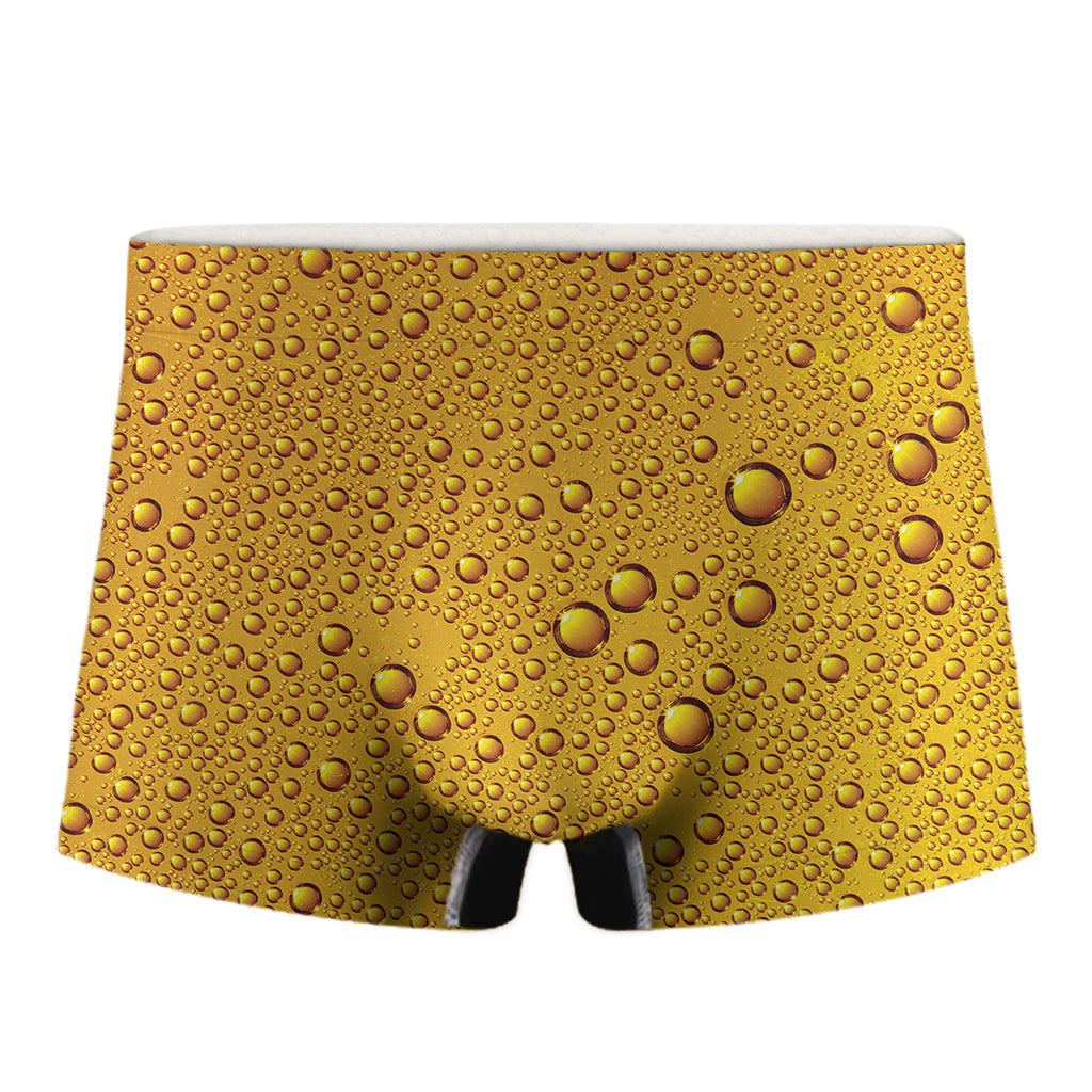 Water Drops On Beer Print Men's Boxer Briefs
