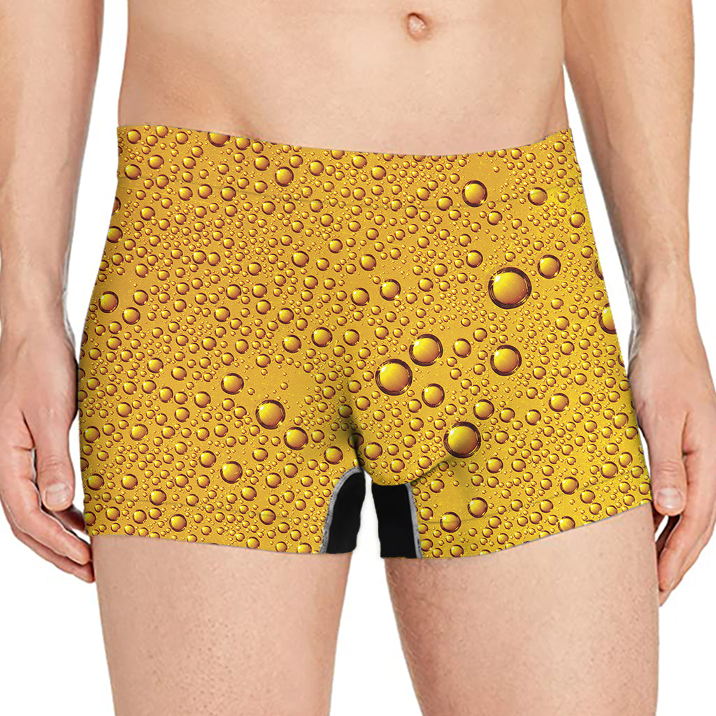 Water Drops On Beer Print Men's Boxer Briefs