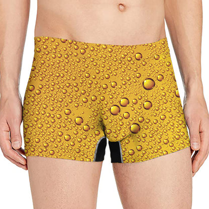 Water Drops On Beer Print Men's Boxer Briefs