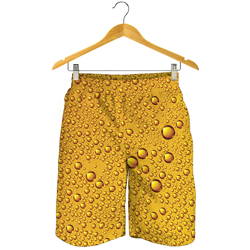 Water Drops On Beer Print Men's Shorts