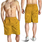 Water Drops On Beer Print Men's Shorts