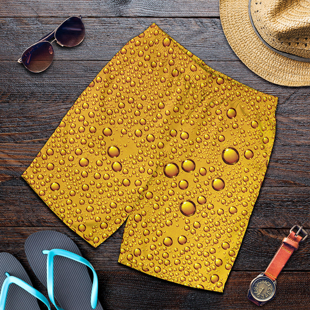 Water Drops On Beer Print Men's Shorts