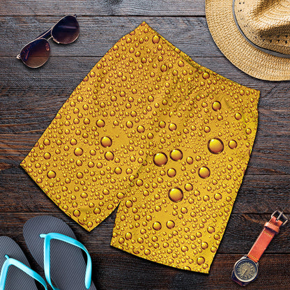 Water Drops On Beer Print Men's Shorts