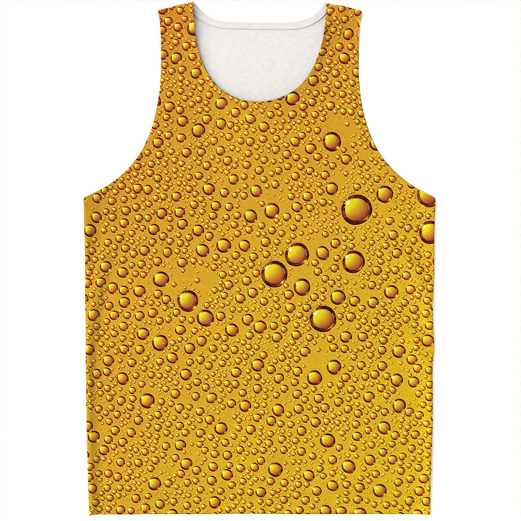 Water Drops On Beer Print Men's Tank Top