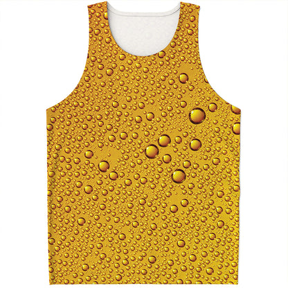 Water Drops On Beer Print Men's Tank Top