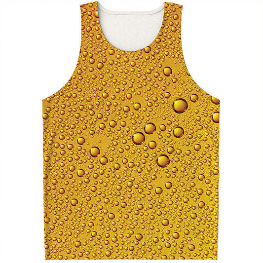 Water Drops On Beer Print Men's Tank Top
