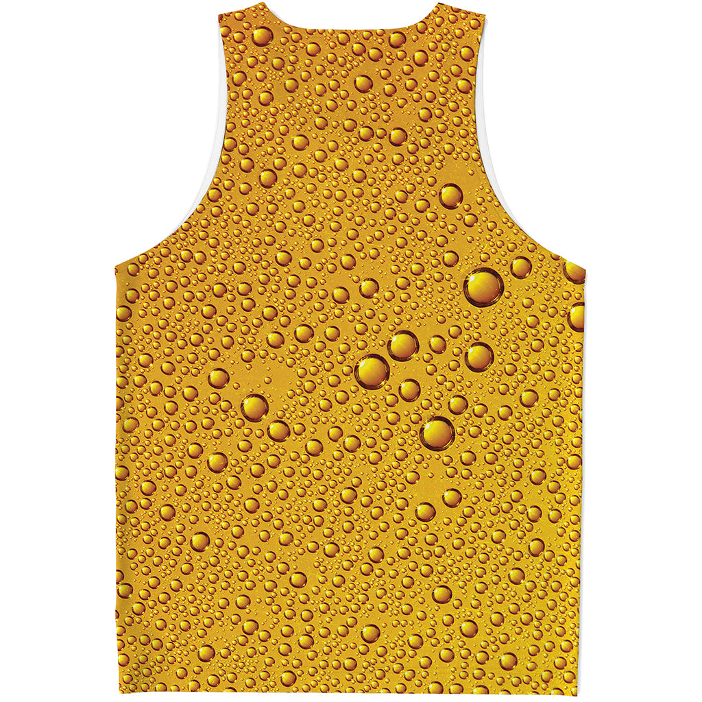 Water Drops On Beer Print Men's Tank Top