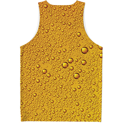 Water Drops On Beer Print Men's Tank Top