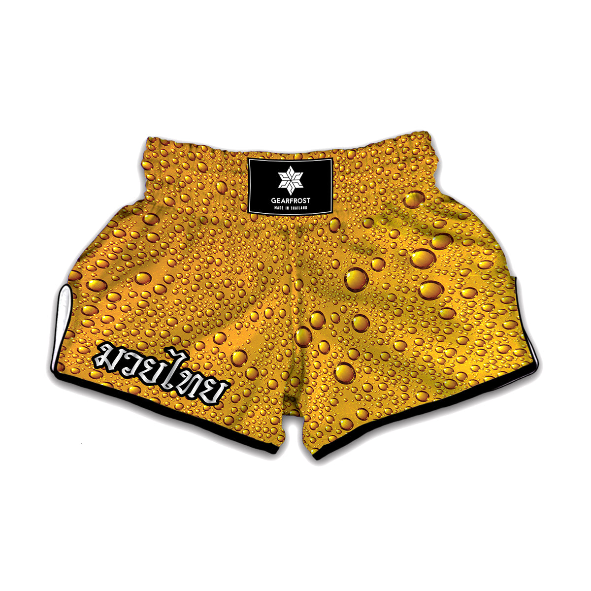 Water Drops On Beer Print Muay Thai Boxing Shorts