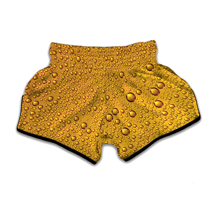 Water Drops On Beer Print Muay Thai Boxing Shorts
