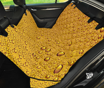 Water Drops On Beer Print Pet Car Back Seat Cover