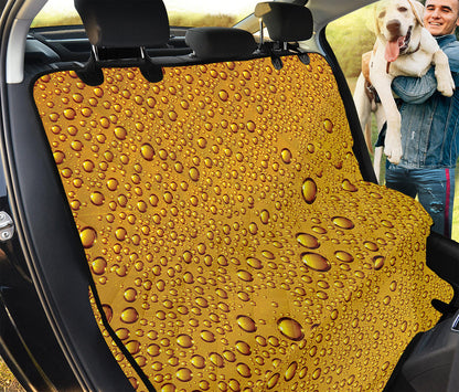 Water Drops On Beer Print Pet Car Back Seat Cover