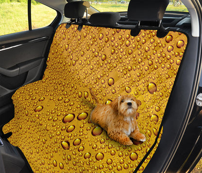 Water Drops On Beer Print Pet Car Back Seat Cover