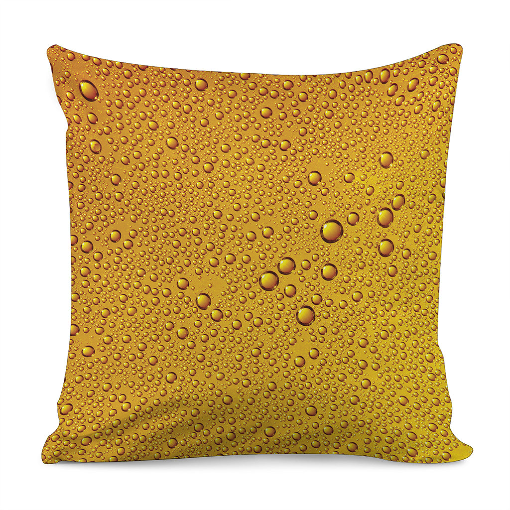 Water Drops On Beer Print Pillow Cover