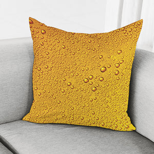 Water Drops On Beer Print Pillow Cover