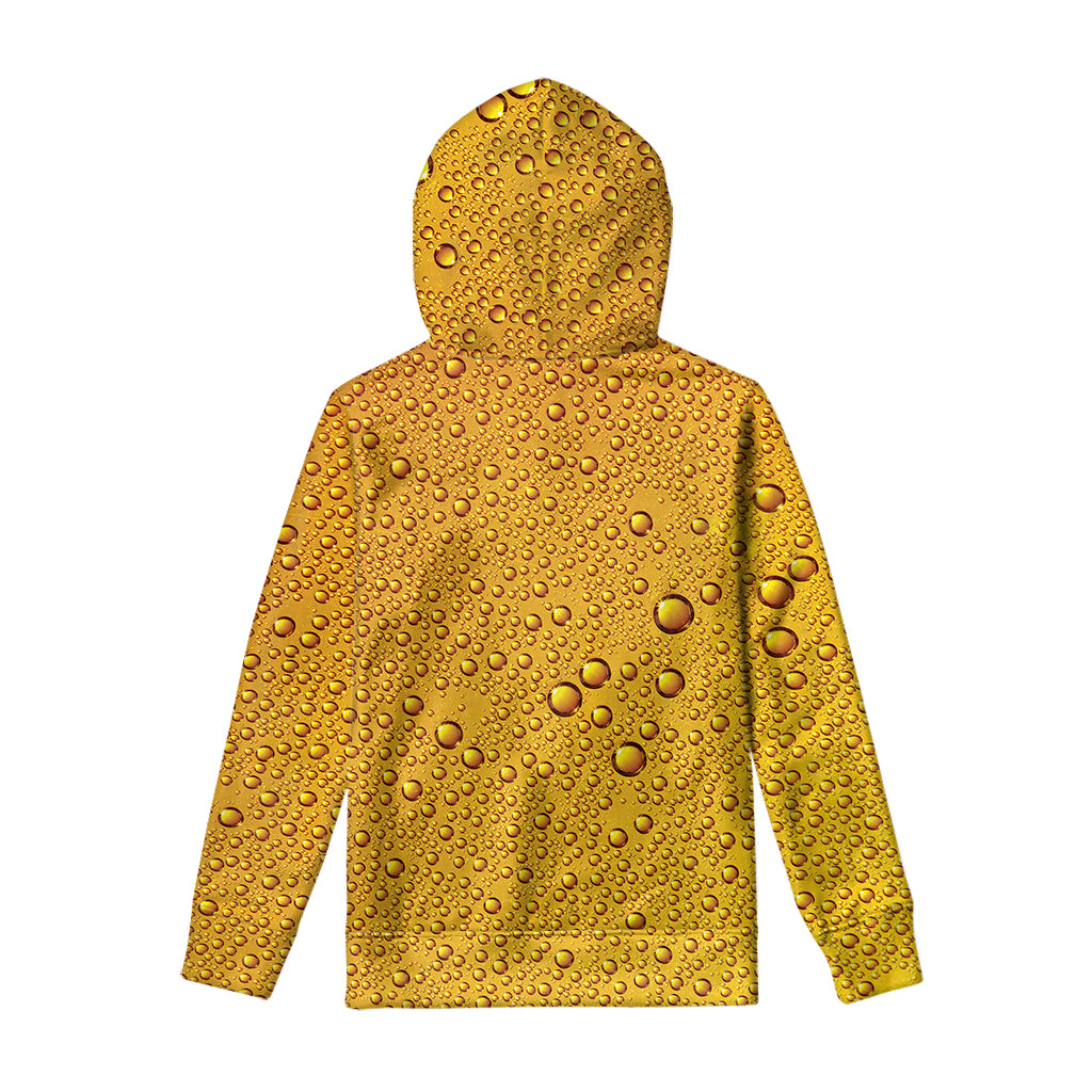 Water Drops On Beer Print Pullover Hoodie