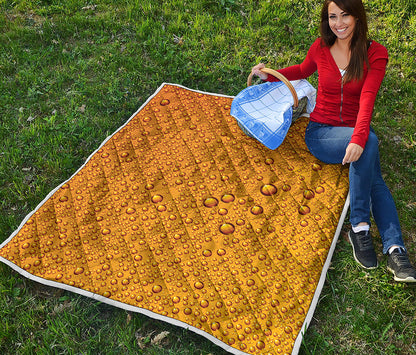 Water Drops On Beer Print Quilt
