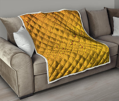 Water Drops On Beer Print Quilt