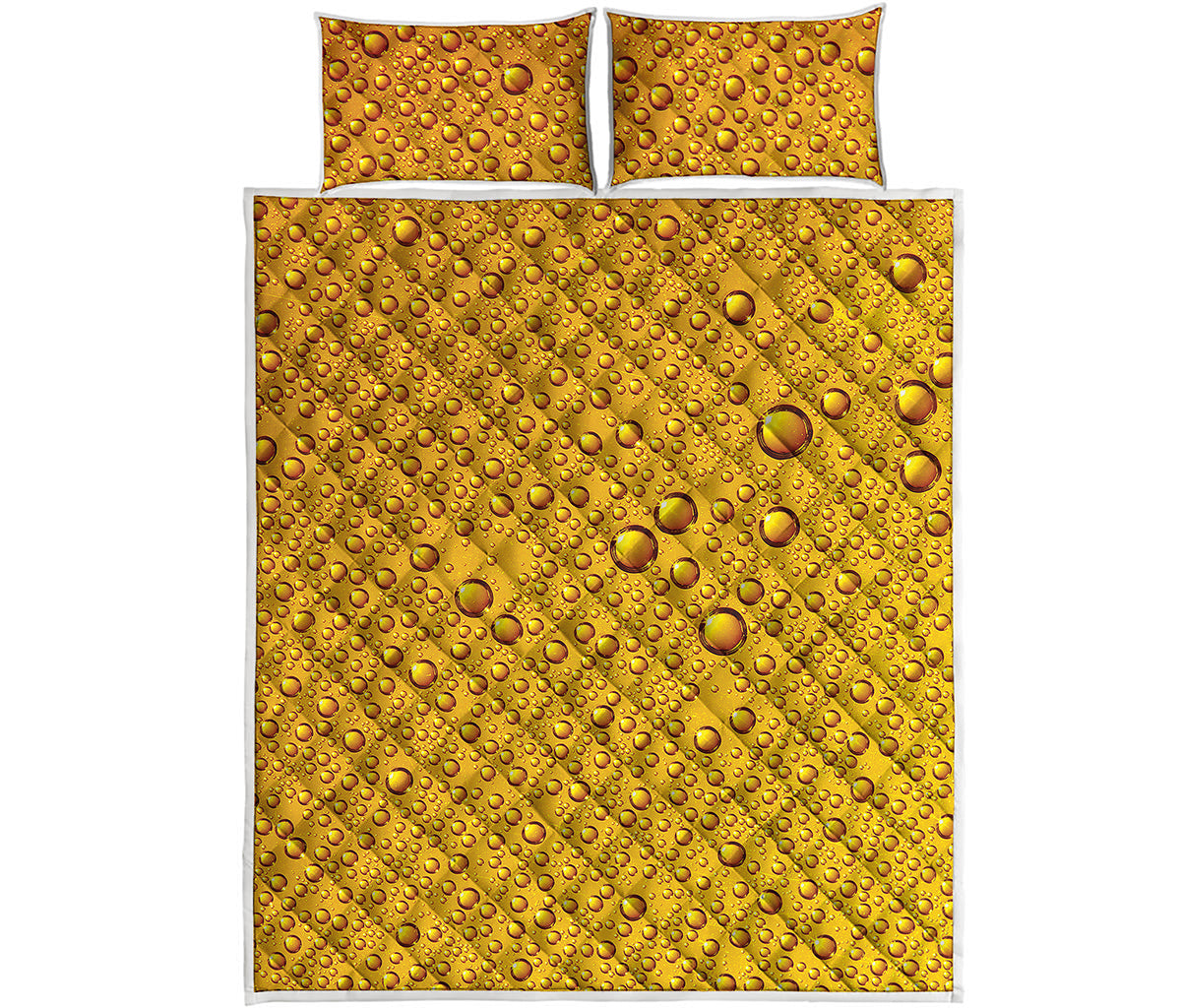 Water Drops On Beer Print Quilt Bed Set