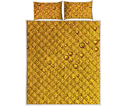 Water Drops On Beer Print Quilt Bed Set