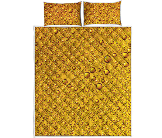 Water Drops On Beer Print Quilt Bed Set