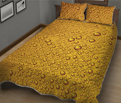 Water Drops On Beer Print Quilt Bed Set