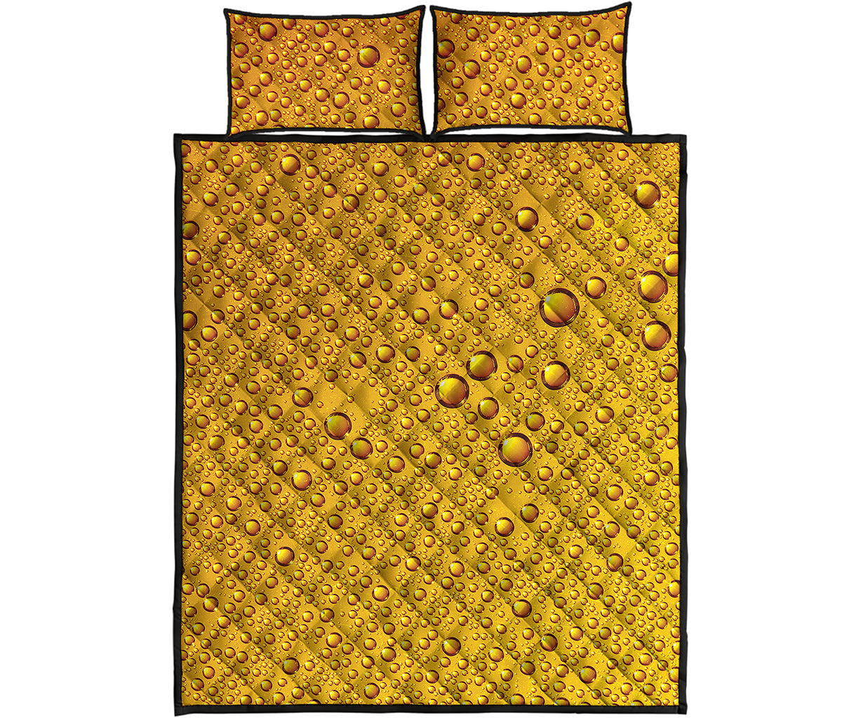 Water Drops On Beer Print Quilt Bed Set